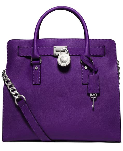 michael kors large hamilton tote purple|michael kors saffiano large tote.